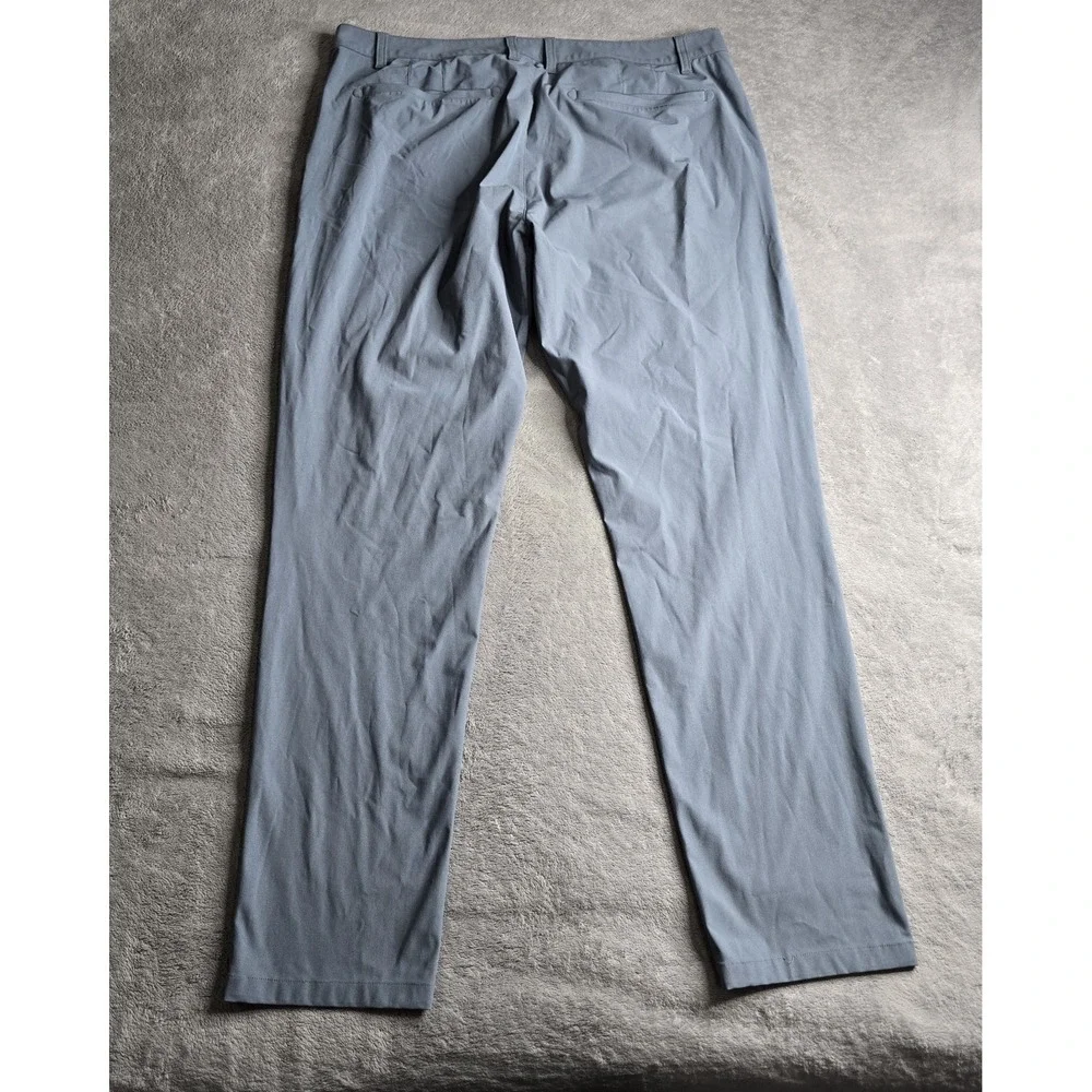 Rhone Commuter Classic Pants Mens 38x32 Gray Blue Slim Fit Straight  Zip Pocket